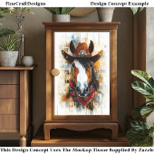 Papier Mousseline Russe Western Cowboy Horse Portrait DE2 Découpage