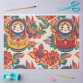 Papier Mousseline Russie Matryoshka Nesting Dolls Floral Decoupage (Artisanat)