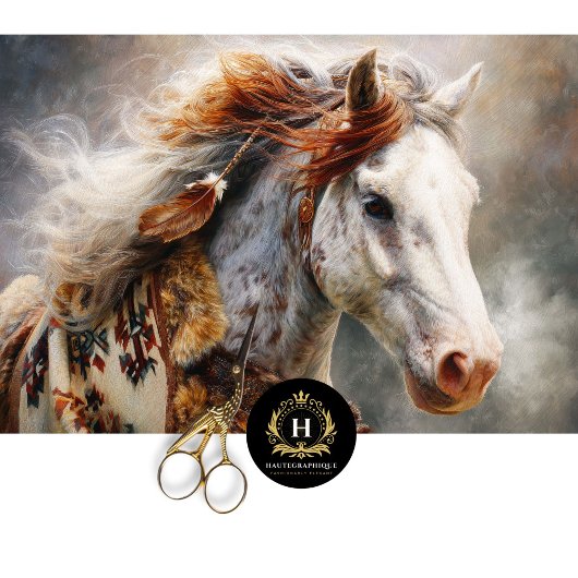 Papier Mousseline Rustic Appaloosa Western Portrait