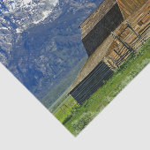 Papier Mousseline Rustic Barn Mountains Paysage Photo (Détail)