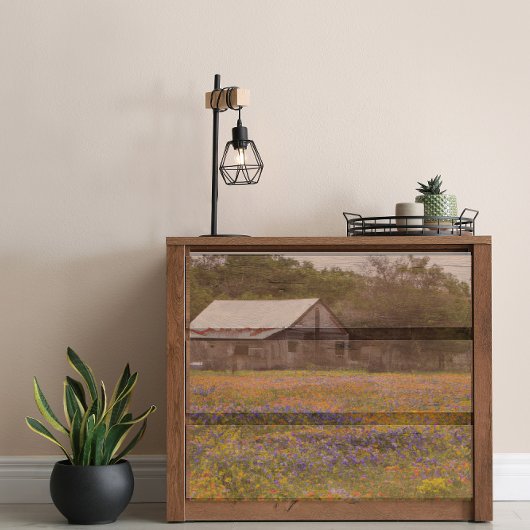 Papier Mousseline Rustic Barn Texas Bluebonnets Découpage