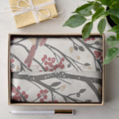 Papier Mousseline Rustic Bird et Poinsettia Motif de Noël (1) (Cadeau)