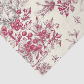 Papier Mousseline Rustic Bird et Poinsettia Motif de Noël (17) (Détail)