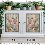 Papier Mousseline Rustic Boho Chic Holiday Ornaments EA1L Decoupage