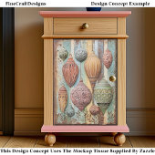 Papier Mousseline Rustic Boho Chic Holiday Ornaments EA1R Decoupage