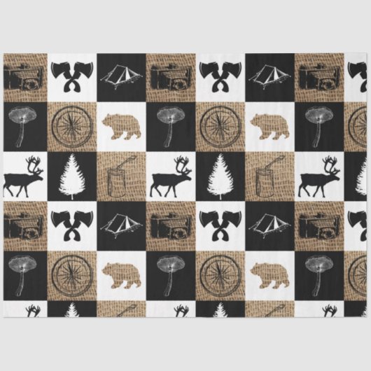 Papier Mousseline Rustic Camping Extérieur Aventure (Recto)