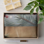 Papier Mousseline Rustic candles holly berry Christmas tissue paper (Cadeau)