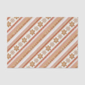 Papier Mousseline Rustic Christmas Candy Cane & Gingerbread Pattern (Recto)