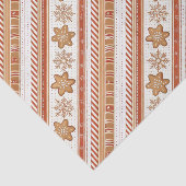 Papier Mousseline Rustic Christmas Candy Cane & Gingerbread Pattern (Détail)