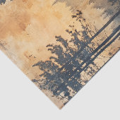 Papier Mousseline Rustic Deer Silhouette of Deer on Forest Trail (Détail)