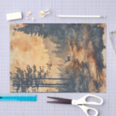 Papier Mousseline Rustic Deer Silhouette of Deer on Forest Trail (Artisanat)