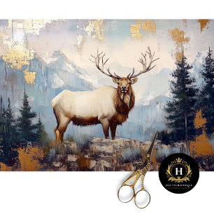 Papier Mousseline Rustic Elk Deer Estes Park Colorado Découpage