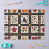 Papier Mousseline Rustic Fall Quilt Motif | Patchwork agricole (Artisanat)