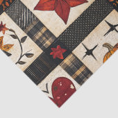 Papier Mousseline Rustic Fall Quilt Motif | Patchwork agricole (Détail)