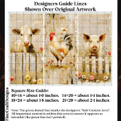 Papier Mousseline Rustic Farmyard Cow Rooster Pig FD1 Decoupage