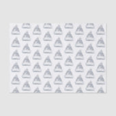 Papier Mousseline Rustic Glitzy Silver Santa Hats Christmas (Recto)