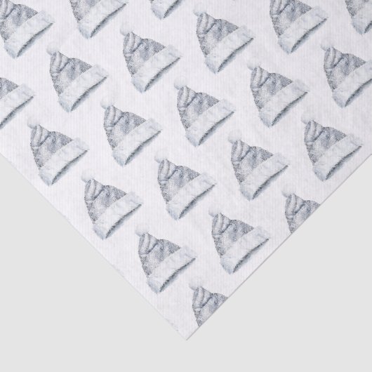 Papier Mousseline Rustic Glitzy Silver Santa Hats Christmas (Détail)