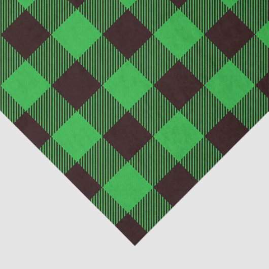Papier Mousseline Rustic Green Buffalo Checks Plaid Motif (Détail)