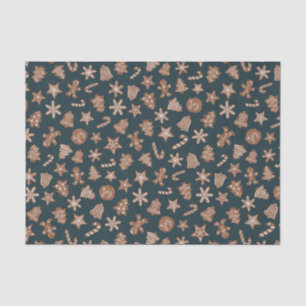 Papier Mousseline Rustic Green Christmas Motif