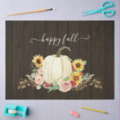 Papier Mousseline Rustic Happy Fall Sunflower Floral Citrouilles bla (Artisanat)