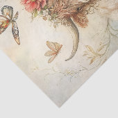 Papier Mousseline Rustic Highland Cow With Butterfly Decoupage (Détail)