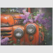 Papier Mousseline Rustic Orange Lilac Truck Decoupage (Recto)