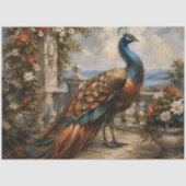 Papier Mousseline Rustic Peacock Terrace Decoupage (Recto)