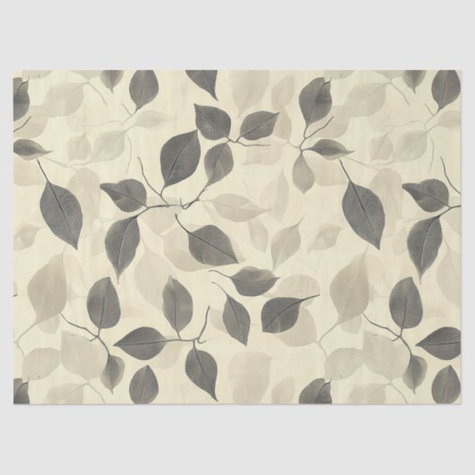 Papier Mousseline Rustic Pressed Leaves Pattern – Autumn Botanical 7 (Recto)
