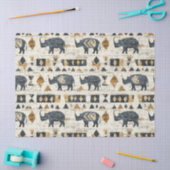 Papier Mousseline Rustic Rhino Tribal Pattern (1) (Artisanat)