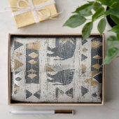 Papier Mousseline Rustic Rhino Tribal Pattern (1) (Cadeau)