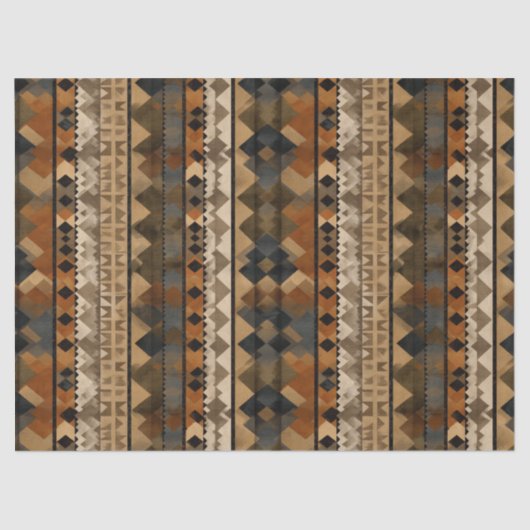 Papier Mousseline Rustic Southwestern Stripe Pattern (6) (Recto)
