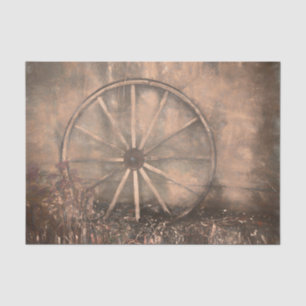 Papier Mousseline Rustic Western Vieux Sepia Croquis Art Wagon Wheel