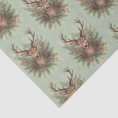 Papier Mousseline Rustic Woodland Deer Head with Winter Foliage -  (Détail)