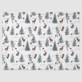 Papier Mousseline Rustic Woodland Forest Deer/Buck Christmas (Recto)
