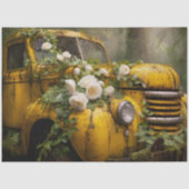 Papier Mousseline Rustic Yellow Rose Truck Decoupage (Recto)