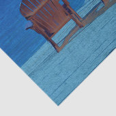 Papier Mousseline Rustique Adirondack Brown Plages Chaises Bleu Océa (Détail)