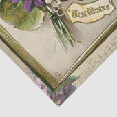 Papier Mousseline Rustique antique musique de Noël avec violettes (Détail)