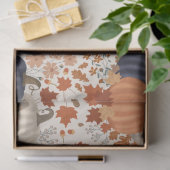 Papier Mousseline Rustique Automne Citrouille Feuille Fleur sauvage (Cadeau)