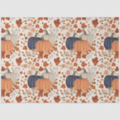 Papier Mousseline Rustique Automne Citrouille Feuille Fleur sauvage (Recto)