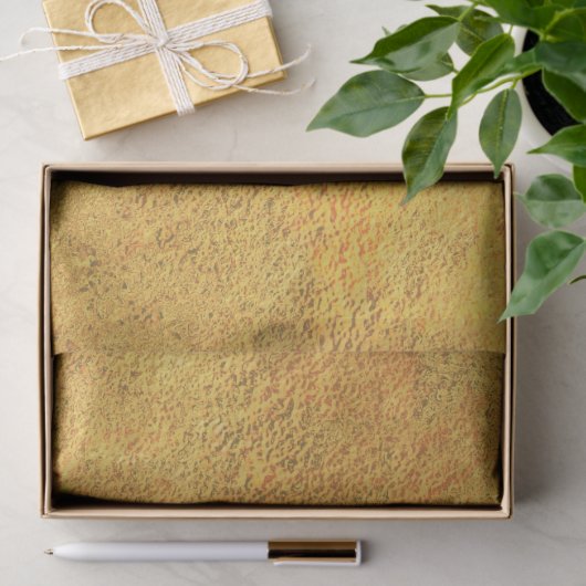 Papier Mousseline Rustique Automne Texture Or (Cadeau)