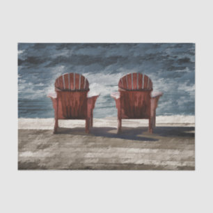 Papier Mousseline Rustique Brown Adirondack Chaises de plage Art