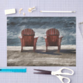 Papier Mousseline Rustique Brown Adirondack Chaises de plage Art (Artisanat)