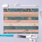 Papier Mousseline Rustique Céleste Rayure Lune Soleil Terreux (6) (Artisanat)