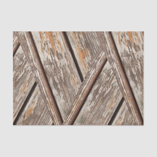 Papier Mousseline Rustique Chic Chevron Texture géométrique en bois (Recto)