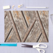 Papier Mousseline Rustique Chic Chevron Texture géométrique en bois (Artisanat)