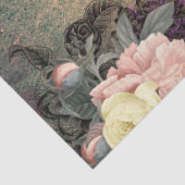 Papier Mousseline rustique chic, pays français, motif floral, tendan (Détail)