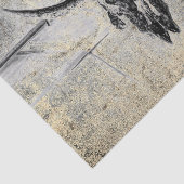 Papier Mousseline Rustique Crâne de vache Occidentale Texture noire  (Détail)