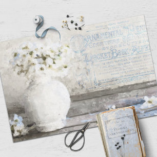 Papier Mousseline Rustique Floral Vie morte et Ephémère Découpage