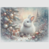 Papier Mousseline Rustique hiver Rabbit Noël Woodland Découpage (Recto)