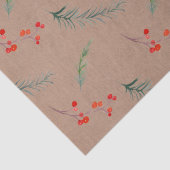 Papier Mousseline Rustique Kraft Couleur hiver Épinette & Berries (Détail)
